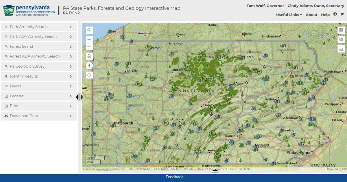 PA State Parks Map