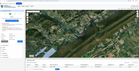 NhdLocator - Opened Application