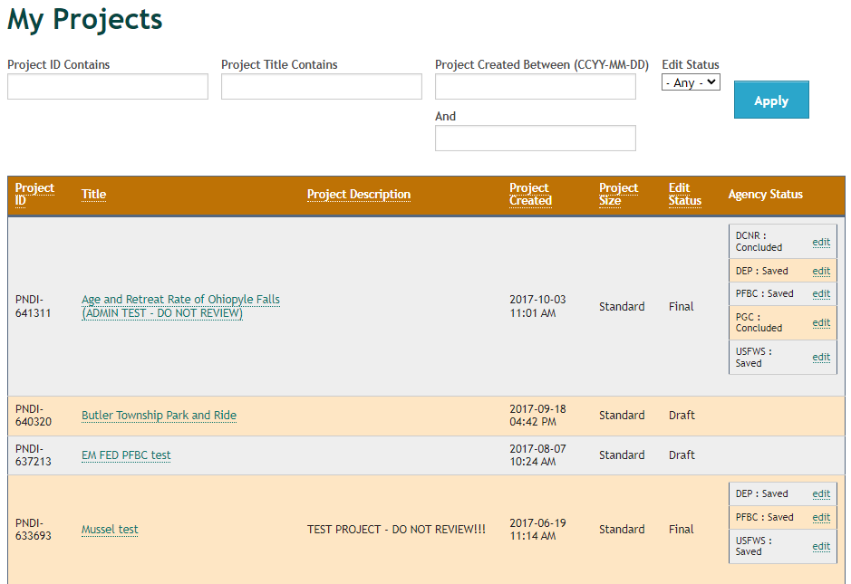 Create and Submit a Project | PA Conservation Explorer